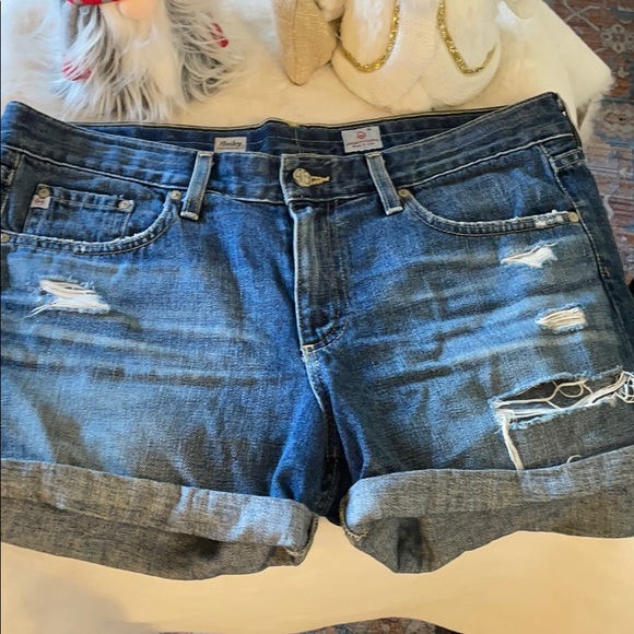 Ag Adriano Goldschmied Pants - AG Boyfriend roll up shorts
